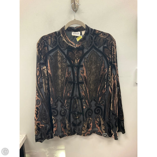 Top Long Sleeve By Chicos In Black & Brown, Size: L