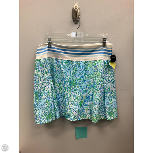 Skort Designer By Lilly Pulitzer In Blue & Green, Size: Xl