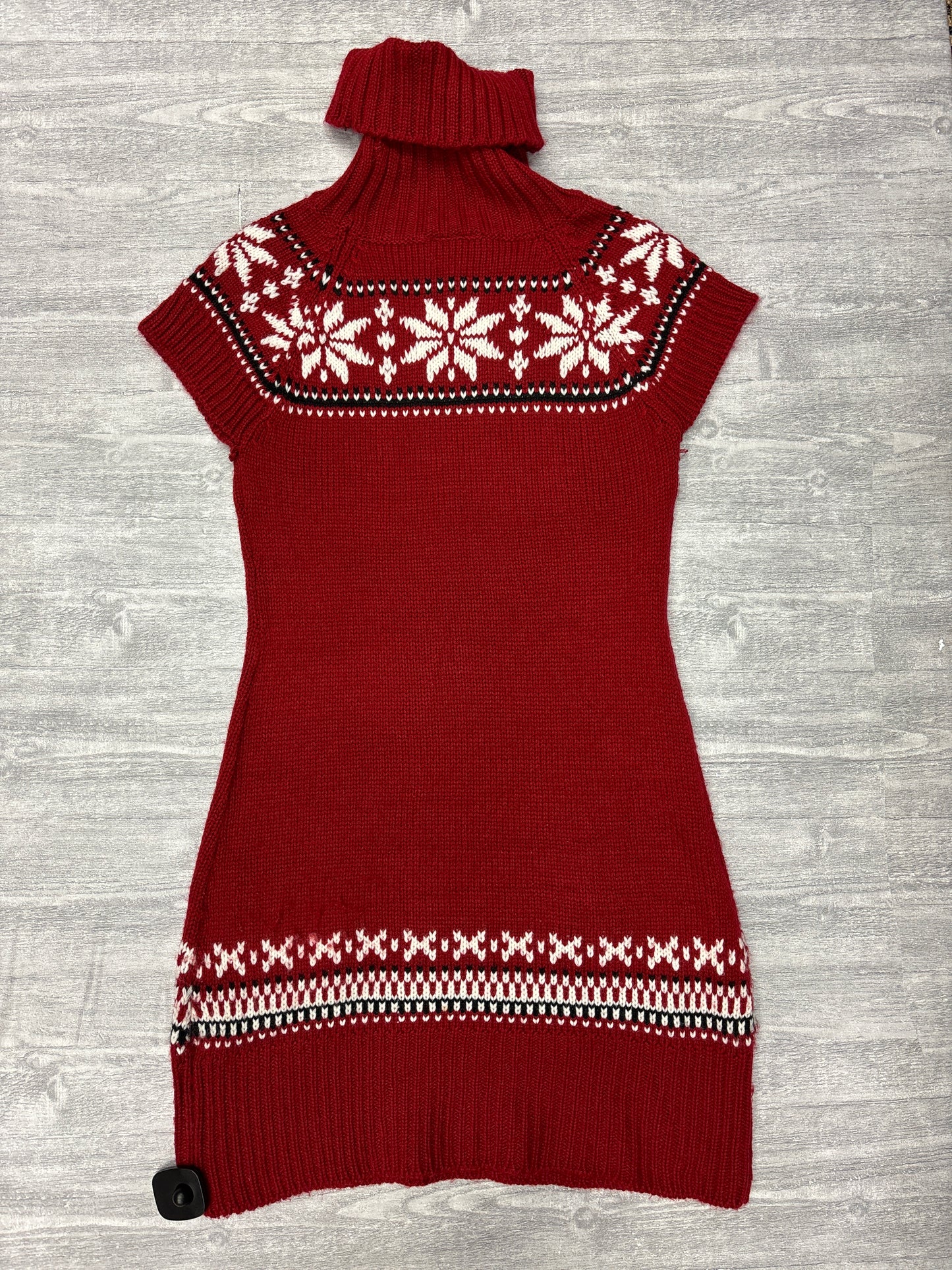 Dress Sweater By Say What In Red & White, Size: L