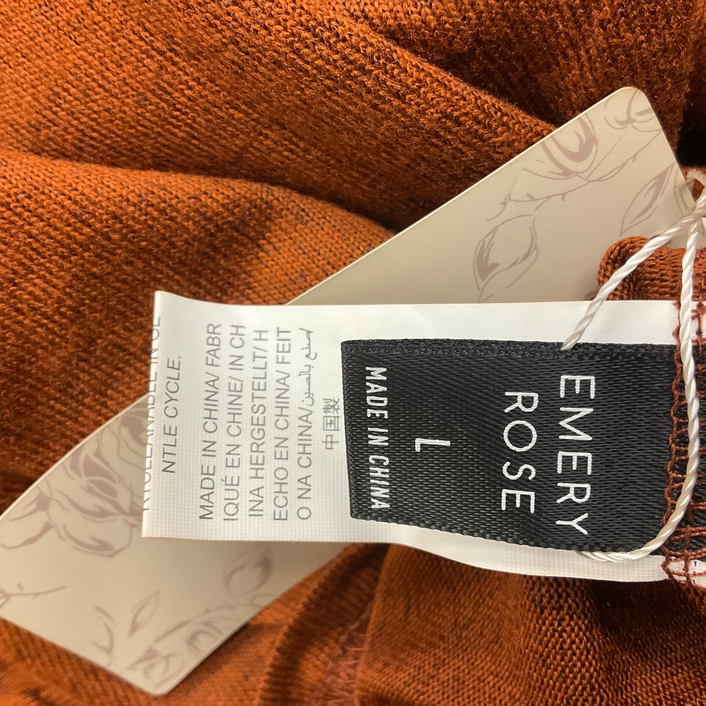 Top Long Sleeve By emery rose In Orange, Size: L