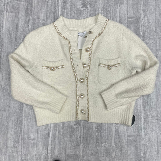 Sweater Cardigan By Clothes Mentor In Cream, Size: 4