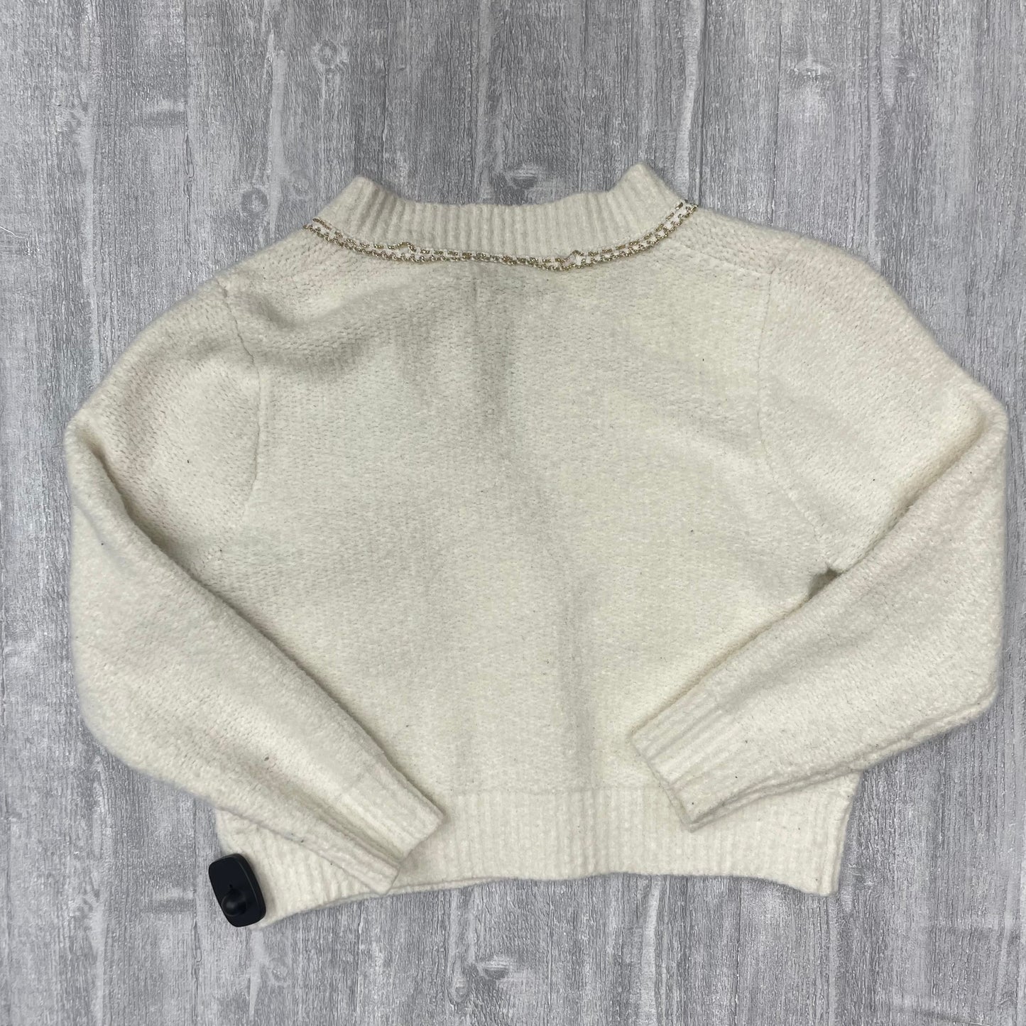 Sweater Cardigan By Clothes Mentor In Cream, Size: 4