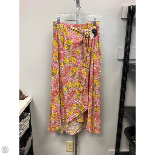 Skirt Midi By Clothes Mentor In Floral Print, Size: L