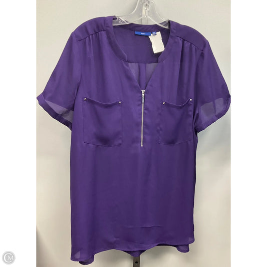Top Short Sleeve By Apt 9 In Purple, Size: Xxl