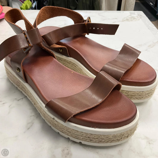Sandals Flats By Mia In Brown & Tan, Size: 9