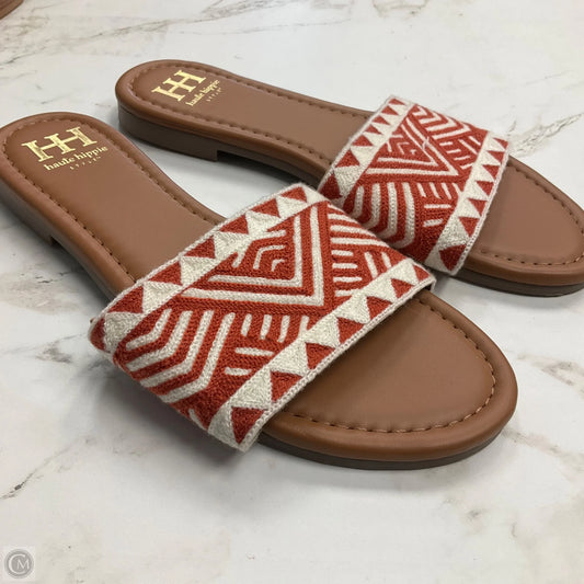 Sandals Flats By Haute Hippie In Cream & Orange, Size: 9