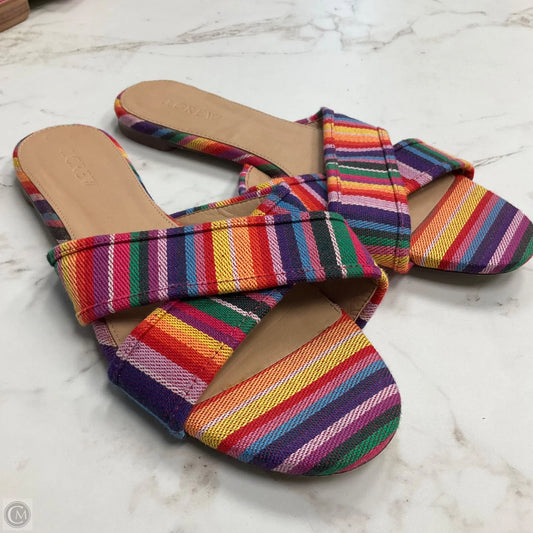 Sandals Flats By J. Crew In Multi-colored, Size: 9