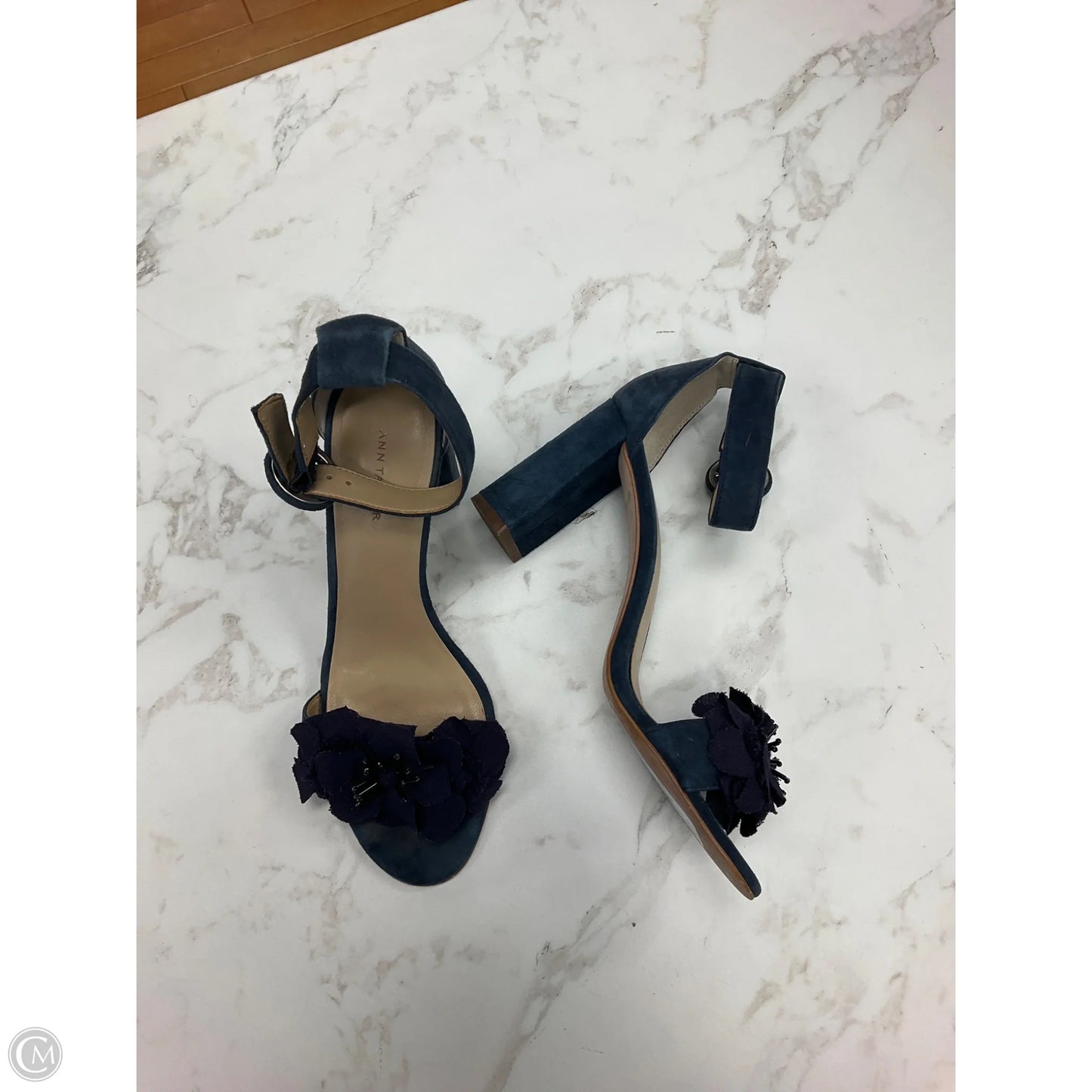 Shoes Heels Block By Ann Taylor In Navy, Size: 6.5