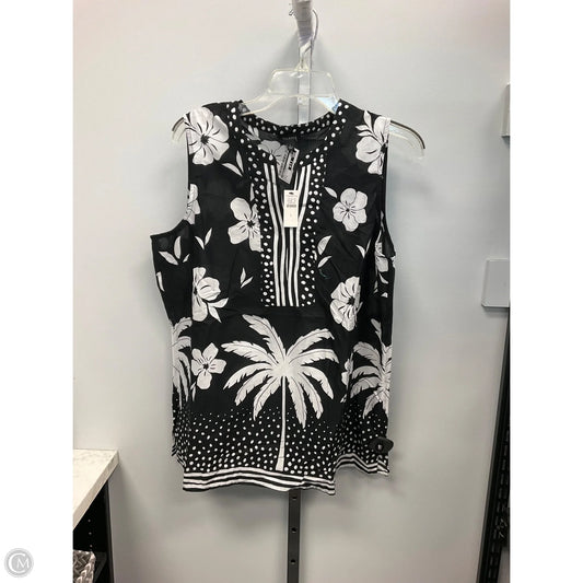 Top Sleeveless By Talbots In Black & White, Size: L