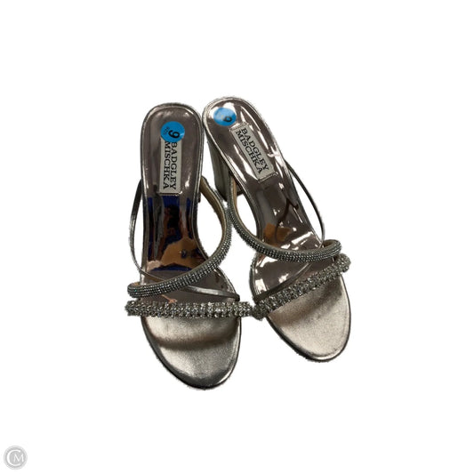 Shoes Heels Block By Badgley Mischka In Silver, Size: 6