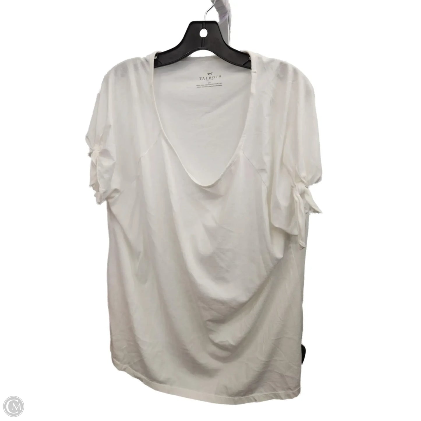 Top Short Sleeve By Talbots In Cream, Size: 2x