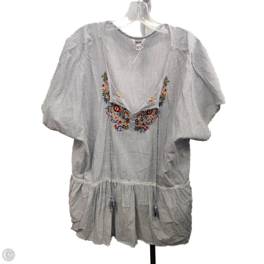 Top Short Sleeve By Sonoma In Striped Pattern, Size: 2x