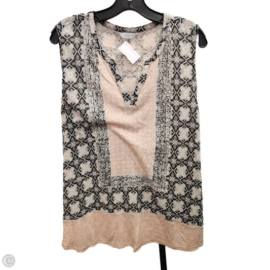 Top Sleeveless By Lucky Brand In Black & Pink, Size: 2x