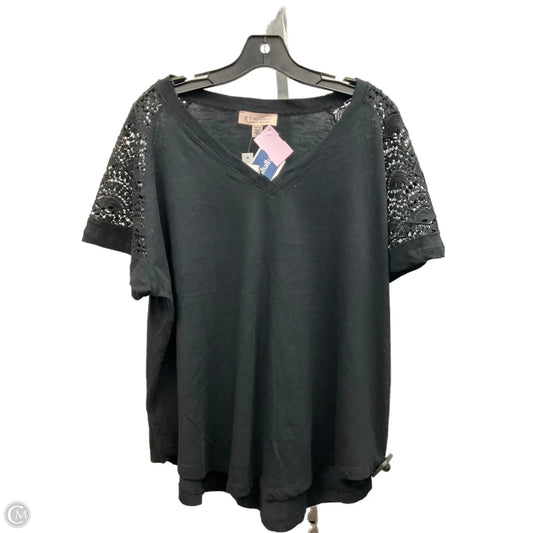 Top Short Sleeve By Philosophy In Black, Size: 2x