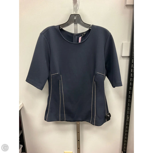 Top Short Sleeve By Ann Taylor In Navy, Size: L