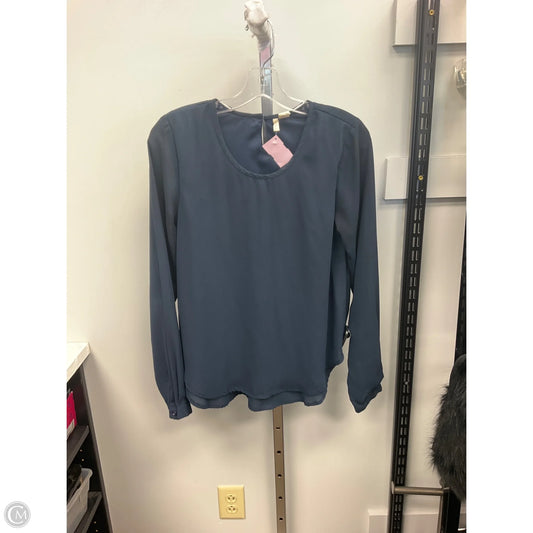 Top Long Sleeve By Japna In Navy, Size: M