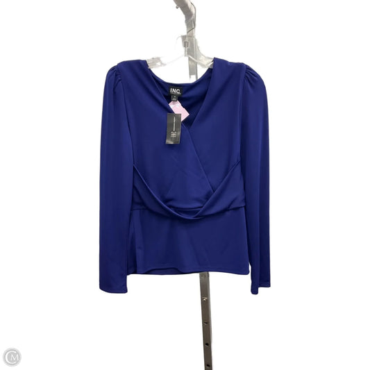 Top Long Sleeve By Inc In Blue, Size: M