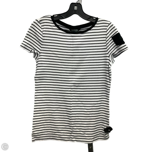 Top Short Sleeve By Lauren By Ralph Lauren In Striped Pattern, Size: M