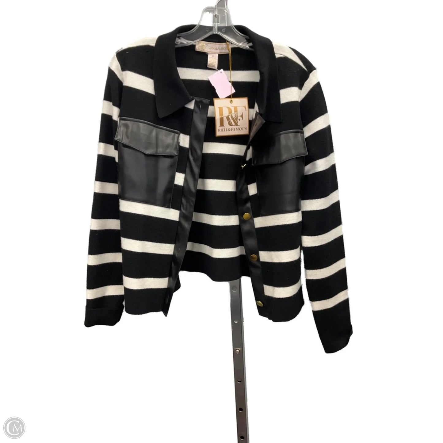 Sweater By Clothes Mentor In Striped Pattern, Size: M