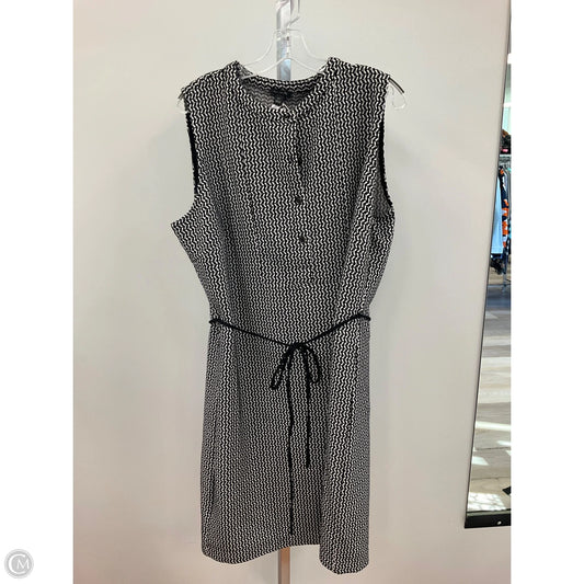 Dress Casual Midi By Ann Taylor In Black & White, Size: Xl