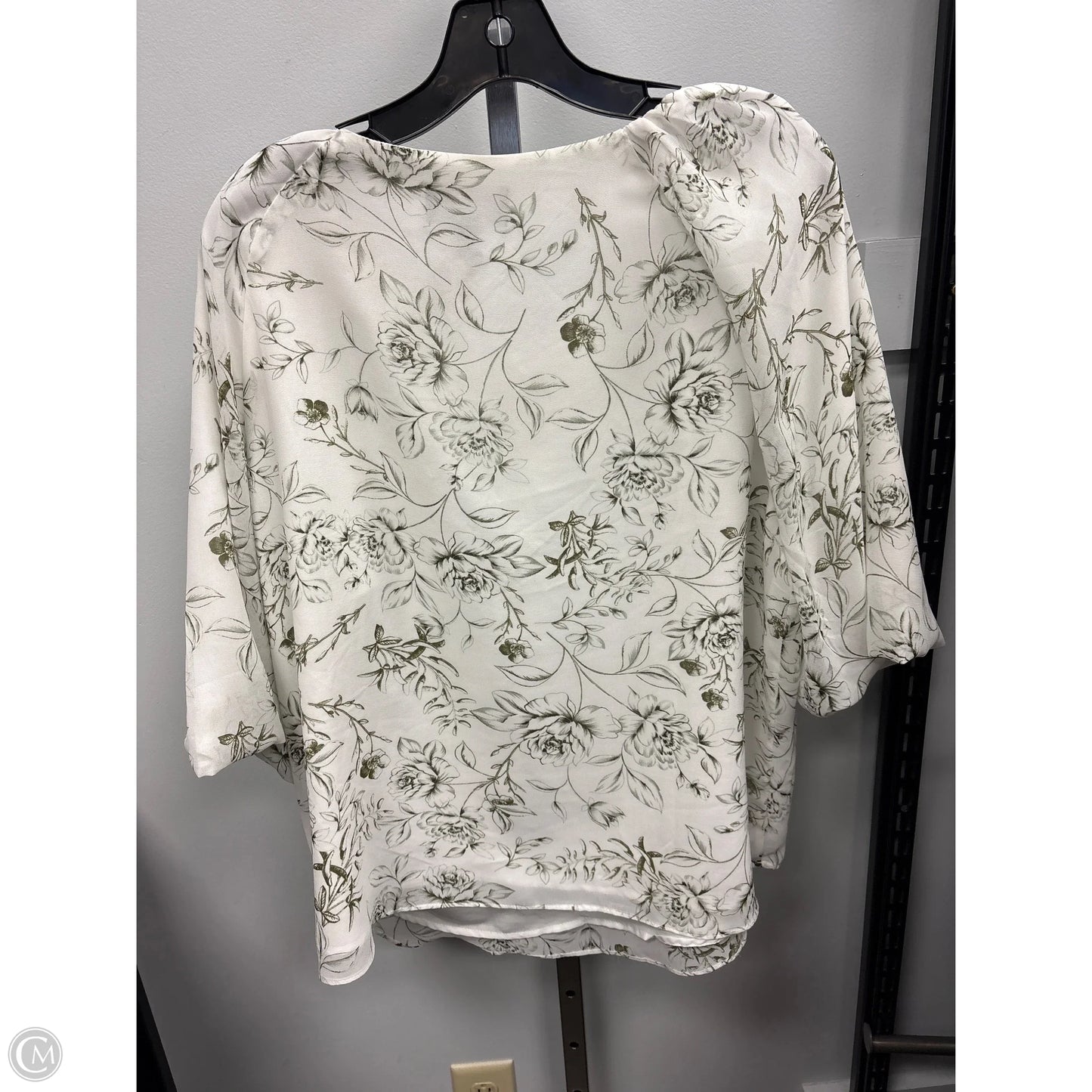 Top 3/4 Sleeve By Premise In Floral Print, Size: Xl