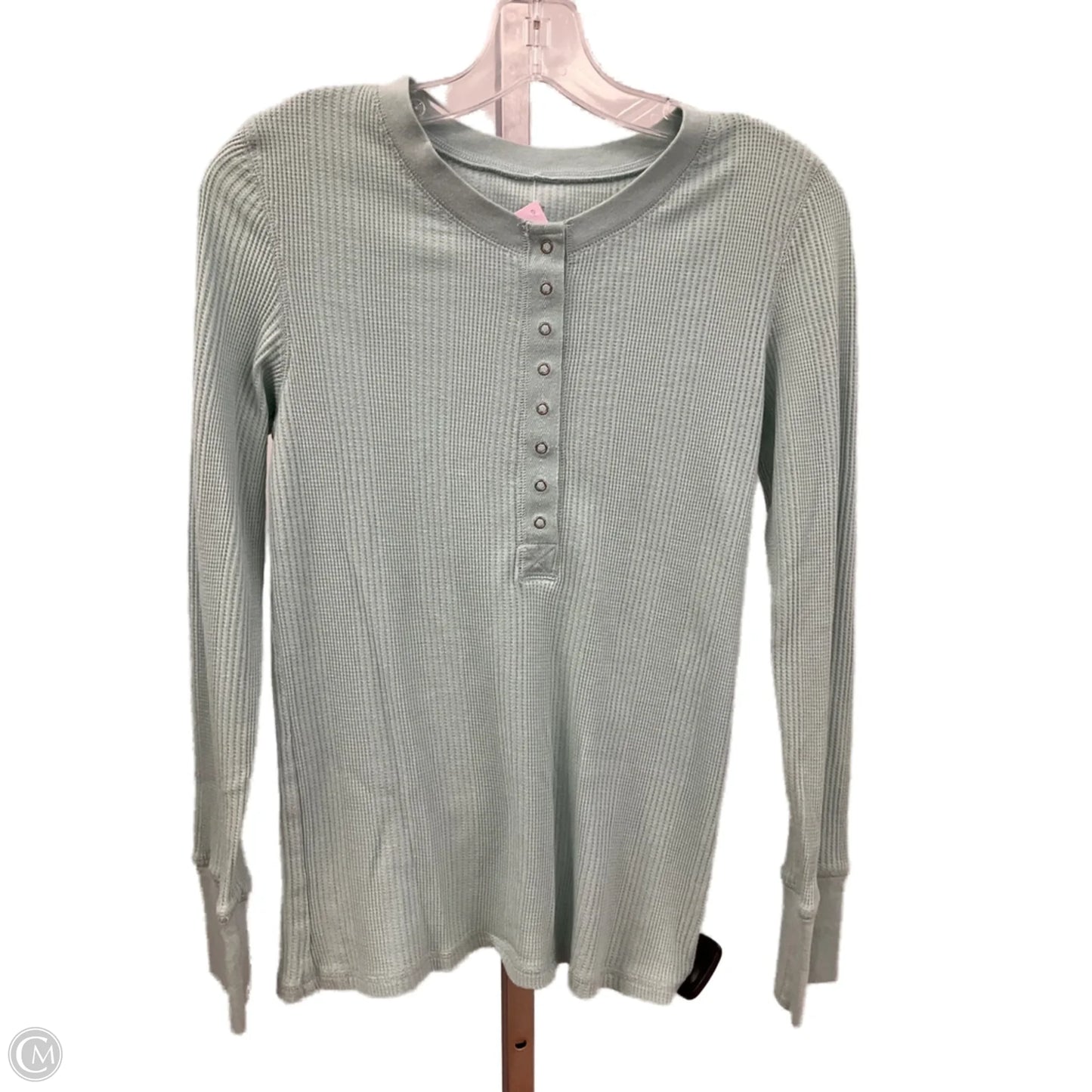 Top Long Sleeve By Aerie In Teal, Size: M