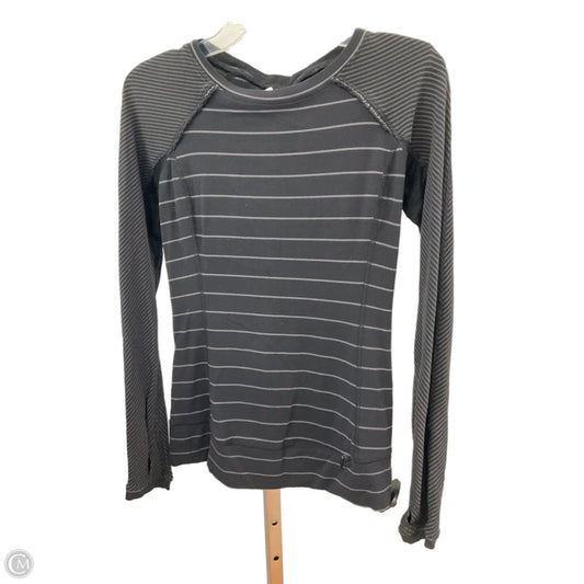 Athletic Top Long Sleeve Collar By Lululemon In Striped Pattern, Size: M