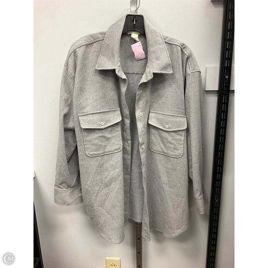 Jacket Shirt By H&m In Grey, Size: L