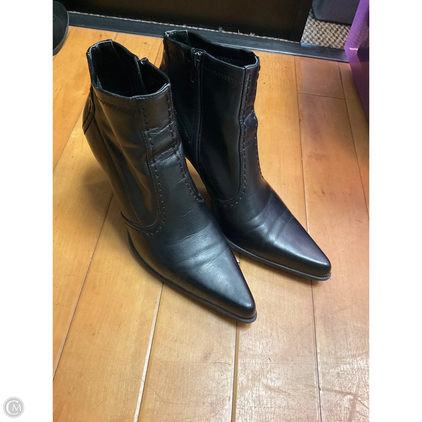 Boots Ankle Heels By Franco Sarto In Black, Size: 6.5