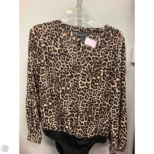 Top Long Sleeve By Bold Elements In Animal Print, Size: M