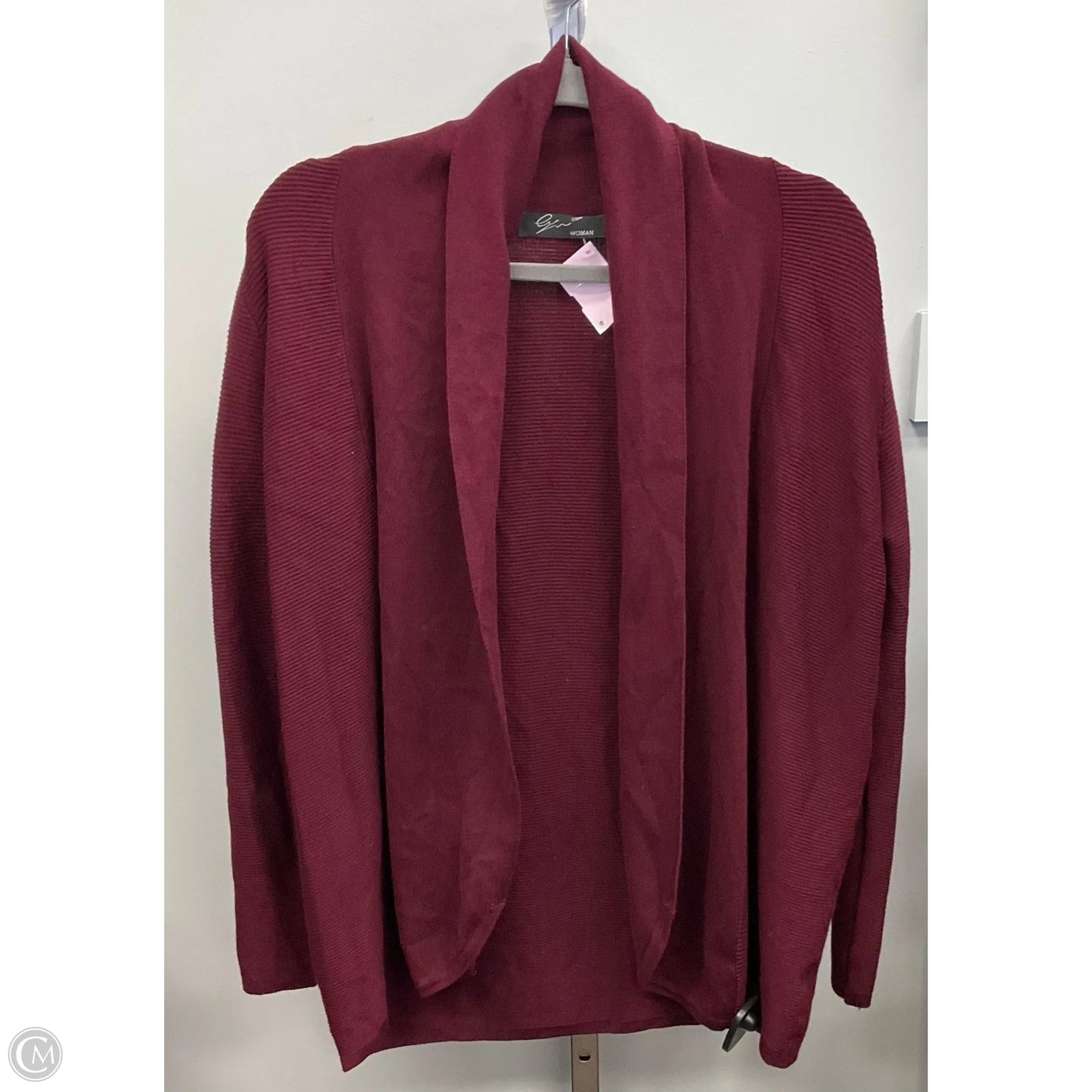 Cardigan By Clothes Mentor In Maroon, Size: 1x