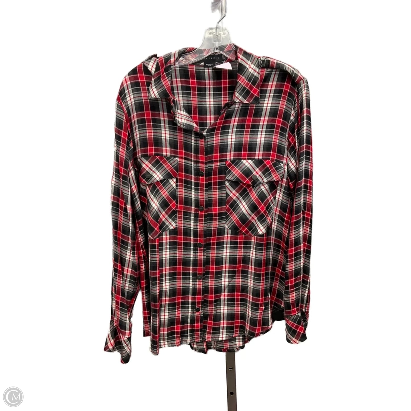 Top Long Sleeve By Sanctuary In Plaid Pattern, Size: Xs