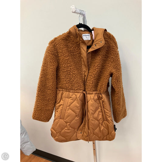 Coat Faux Fur & Sherpa By Old Navy In Brown, Size: M