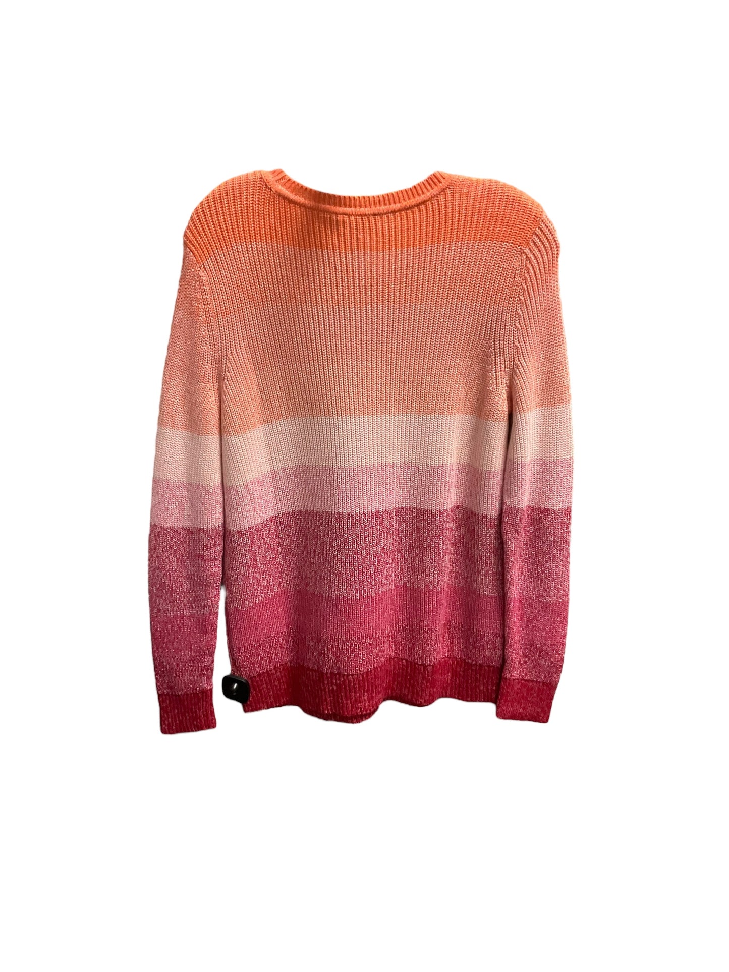 Sweater By Talbots In Orange & Pink, Size: M