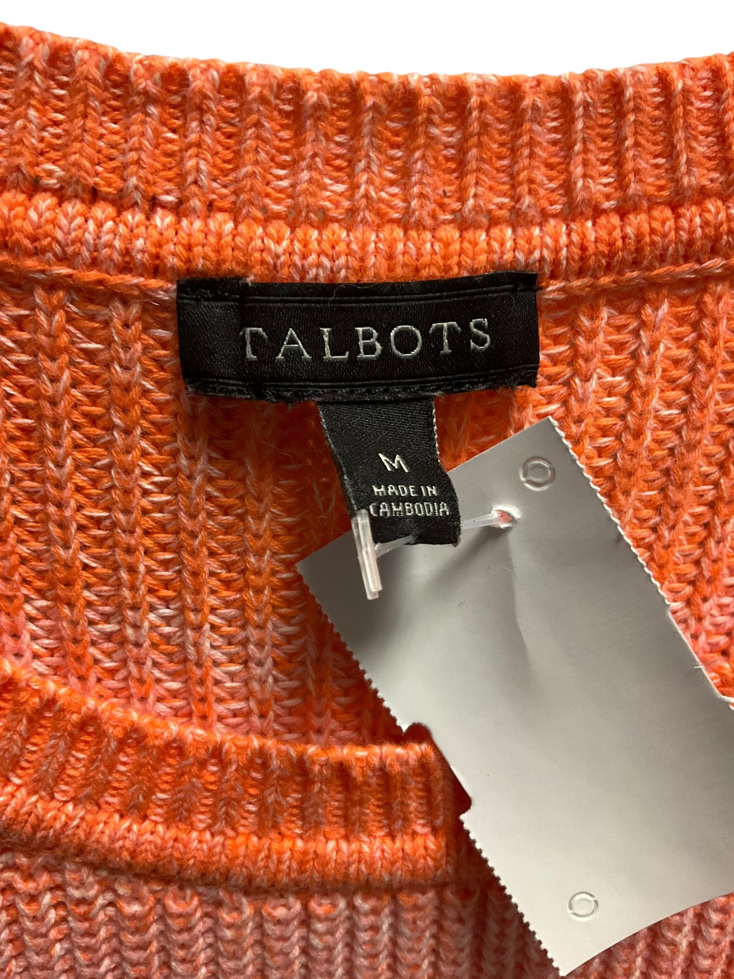 Sweater By Talbots In Orange & Pink, Size: M