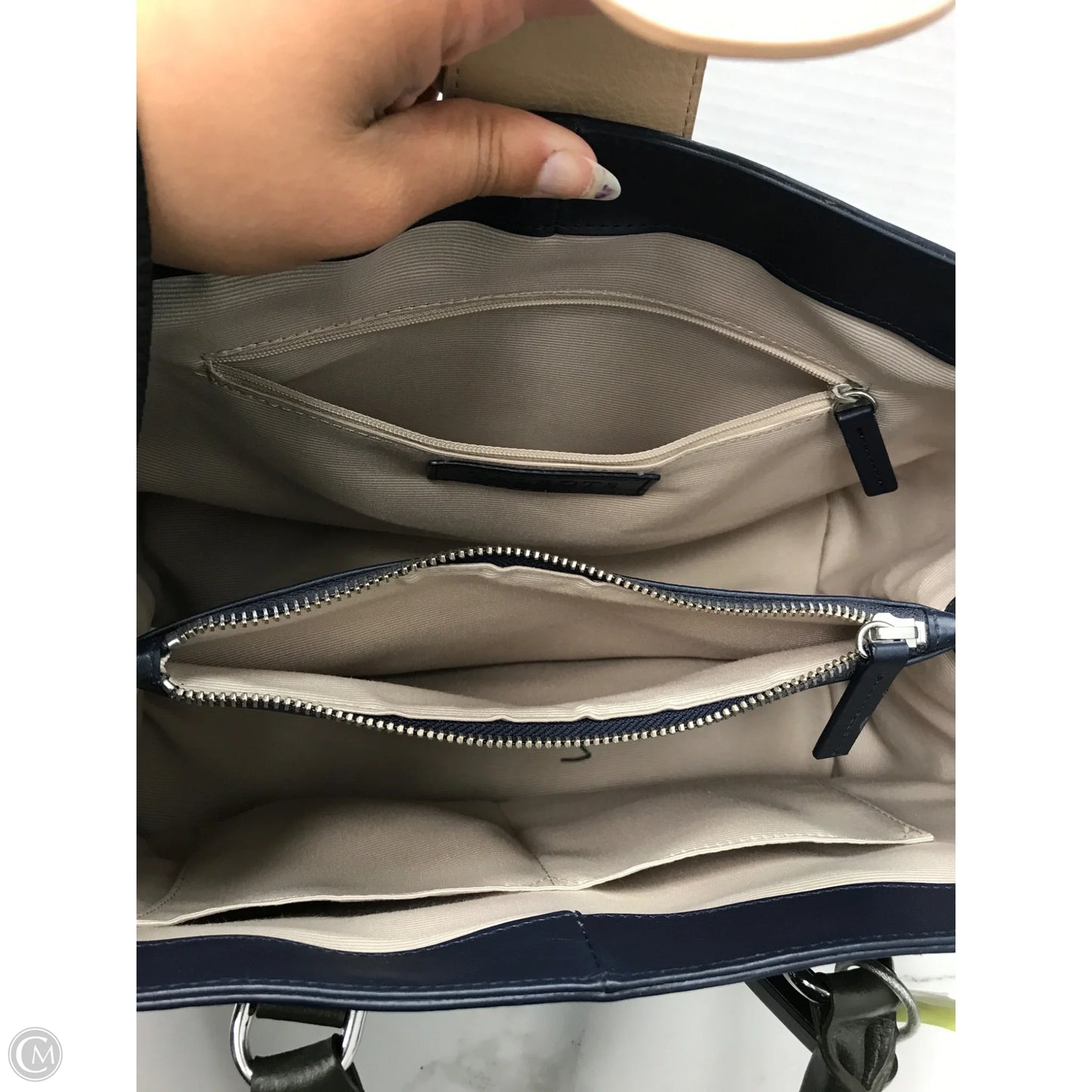 Handbag Leather By Talbots, Size: Medium