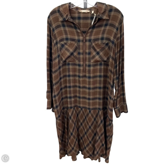 Dress Casual Midi By Soft Surroundings In Plaid Pattern, Size: L