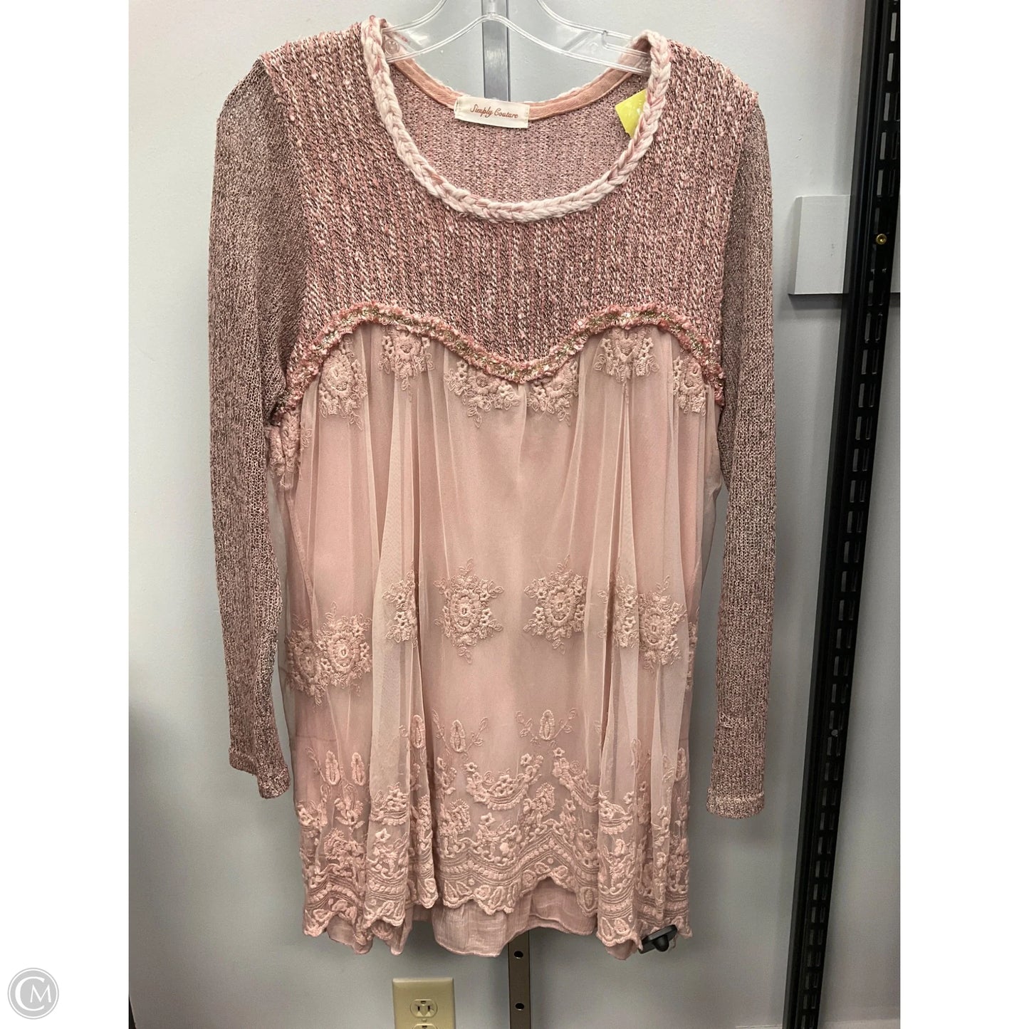 Top Long Sleeve By Simply Couture In Pink, Size: M