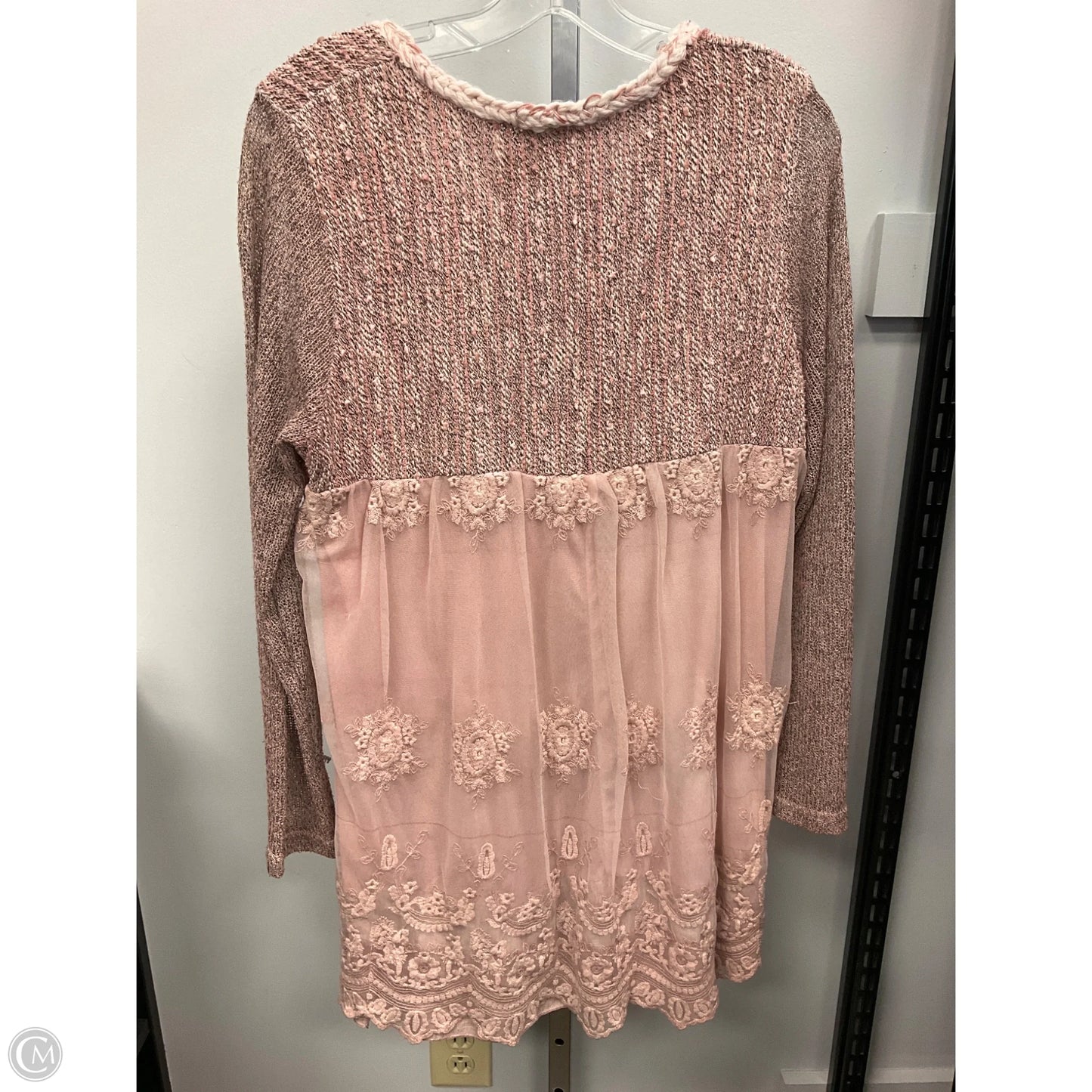 Top Long Sleeve By Simply Couture In Pink, Size: M