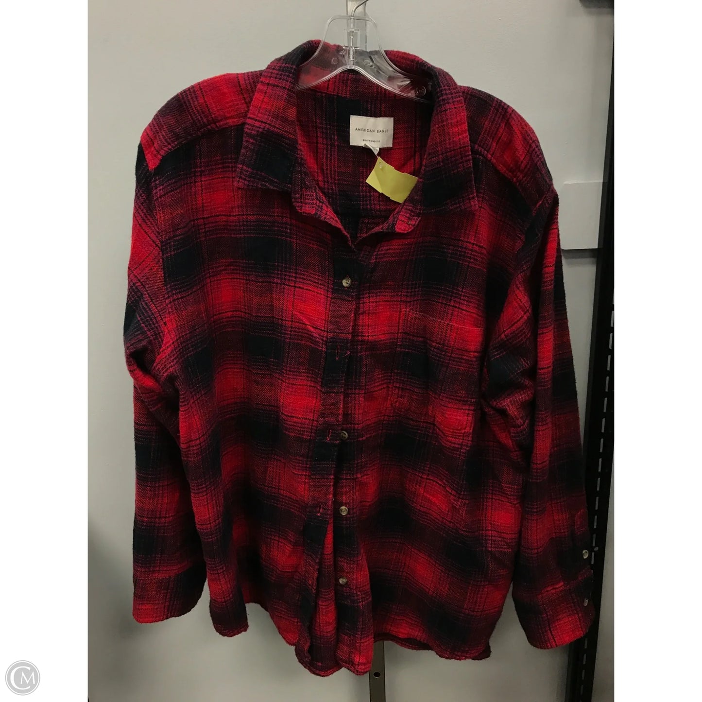 Top Long Sleeve By American Eagle In Plaid Pattern, Size: Xl