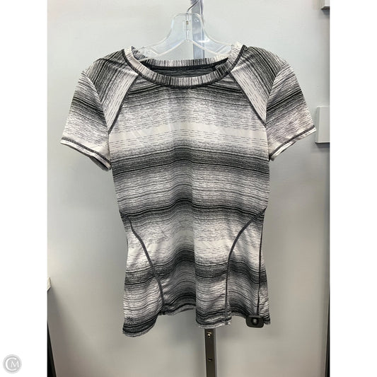 Athletic Top Short Sleeve By Athleta In Black & White, Size: S