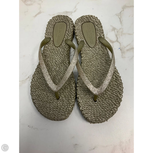Sandals Flip Flops By Clothes Mentor In Gold, Size: 6