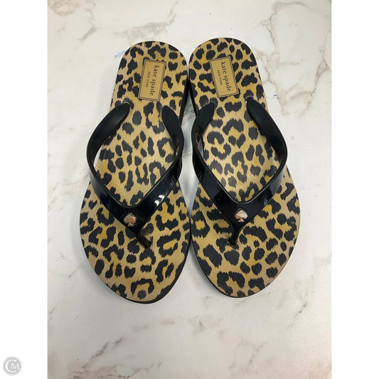 Sandals Flip Flops By Kate Spade In Animal Print, Size: 6.5