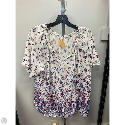 Top Short Sleeve By Talbots In Paisley Print, Size: 2x