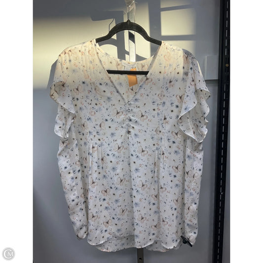 Top Short Sleeve By Carolina Belle In Cream, Size: 2x