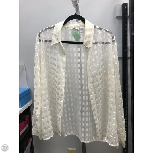 Top Long Sleeve By Apparenza In Cream, Size: L