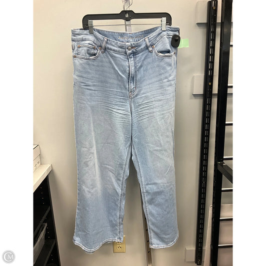Jeans Wide Leg By American Eagle In Blue Denim, Size: 16