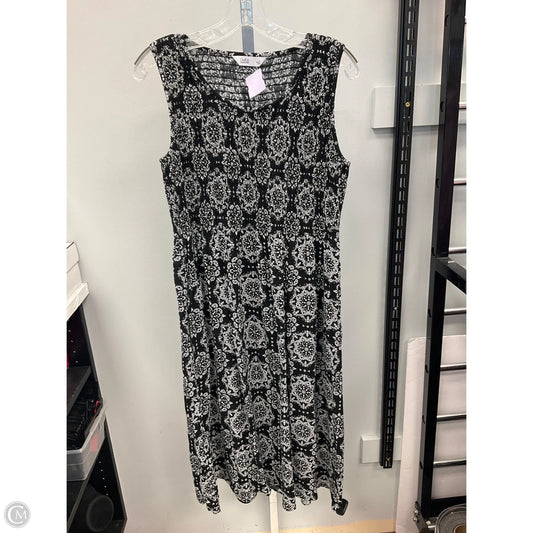 Dress Casual Midi By Croft And Barrow In Black & White, Size: L