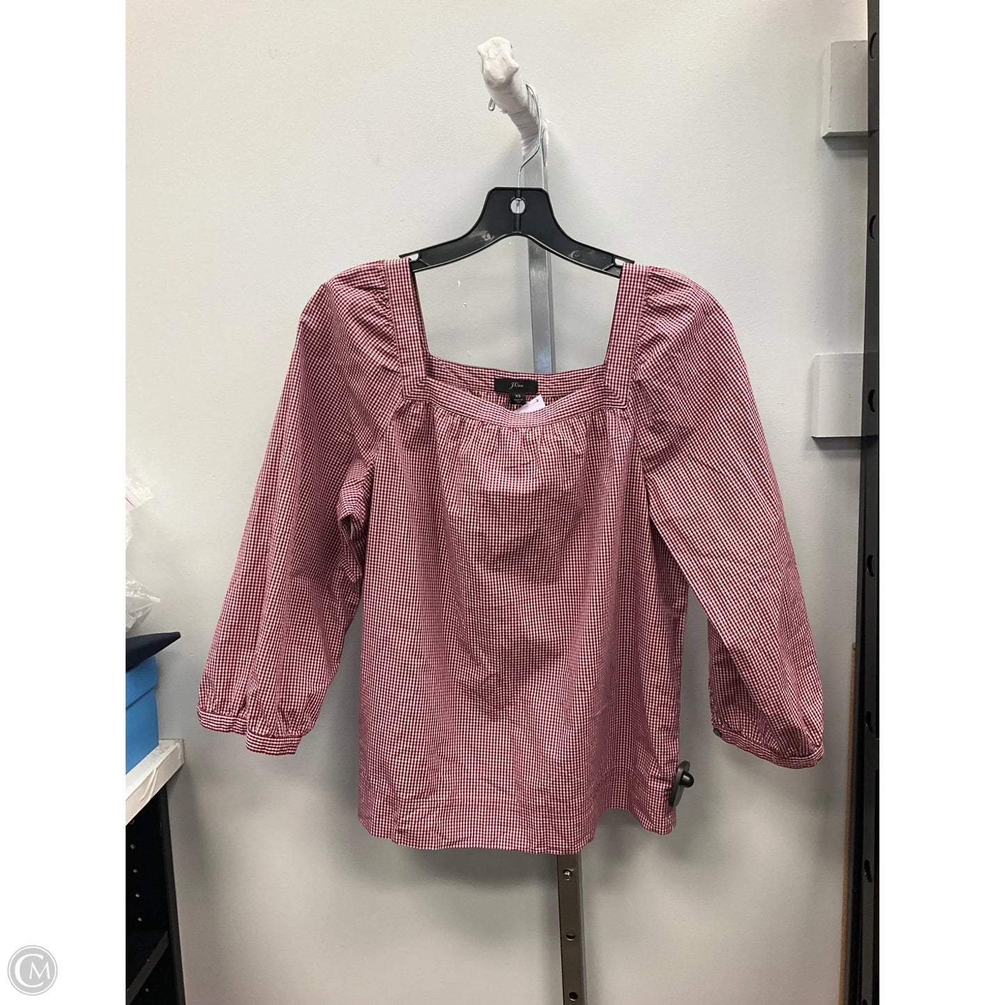 Top 3/4 Sleeve By J. Crew In Red & White, Size: Xs