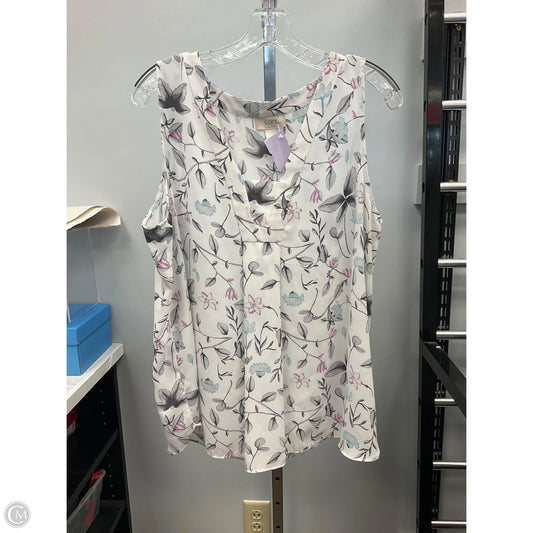 Top Sleeveless By Loft In Floral Print, Size: Xl